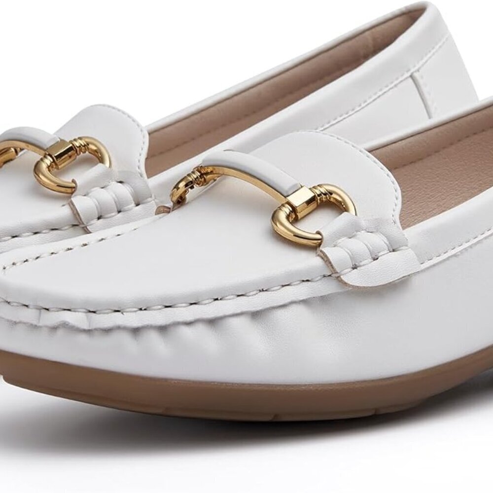 Women's Leather Slip-On Loafers Casual Work Shoes Rubber Sole 8.5 - Picture 5 of 5